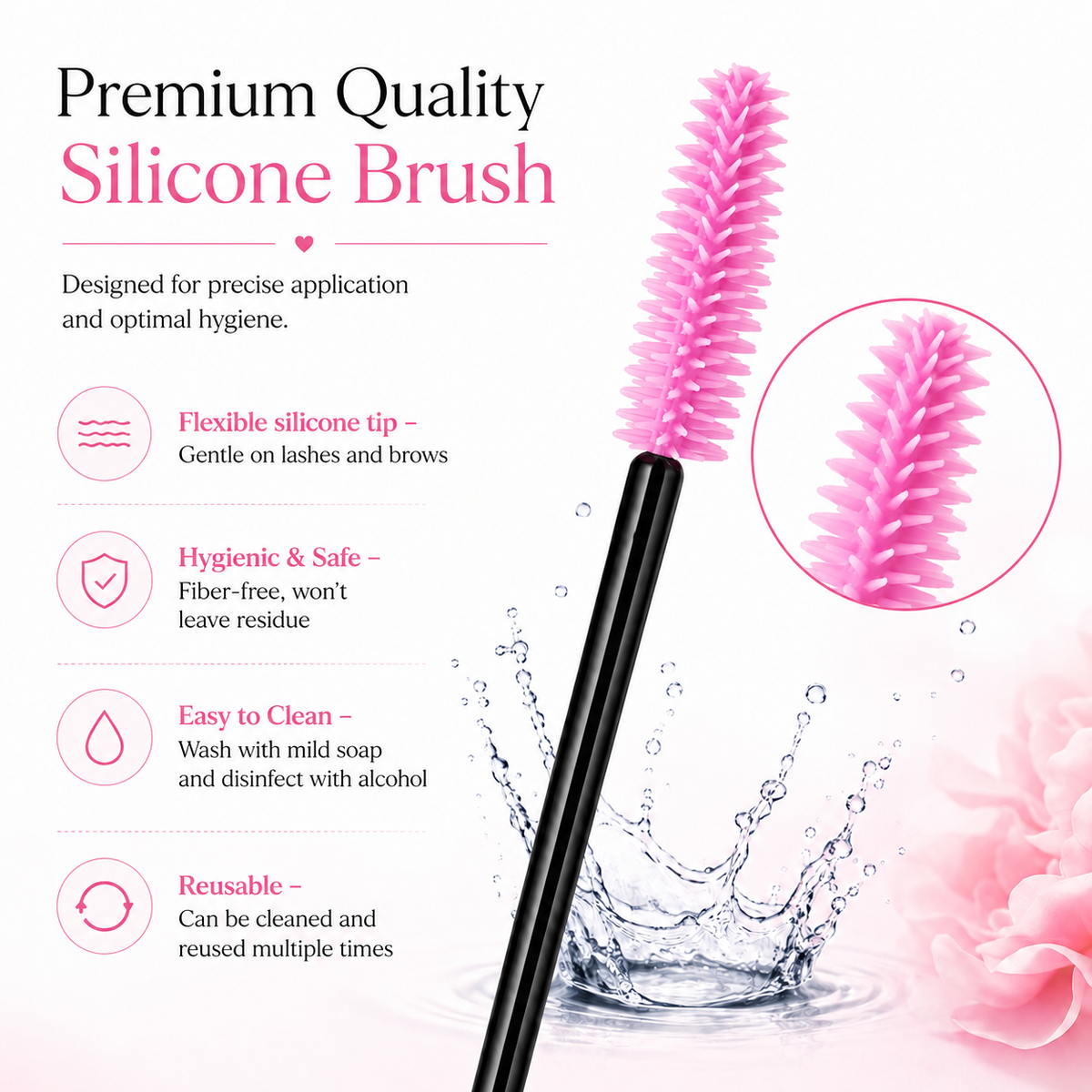 Disposable Silicone Mascara Brush (50)